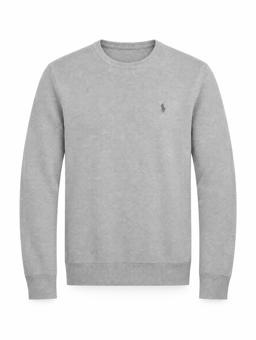 Men's Mesh-Knit Cotton Crewneck Sweater