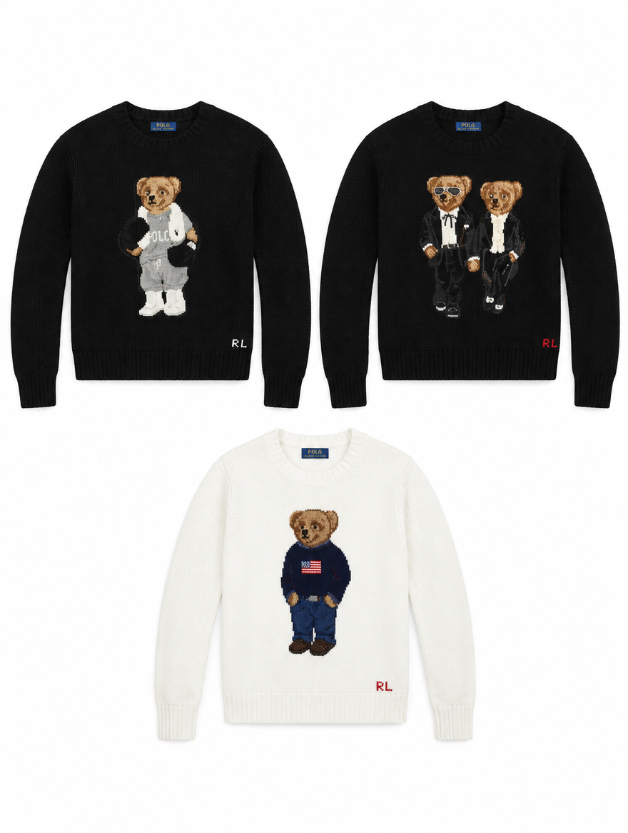 Men's Set 3 Styles RL Polo Bear Sweater Set