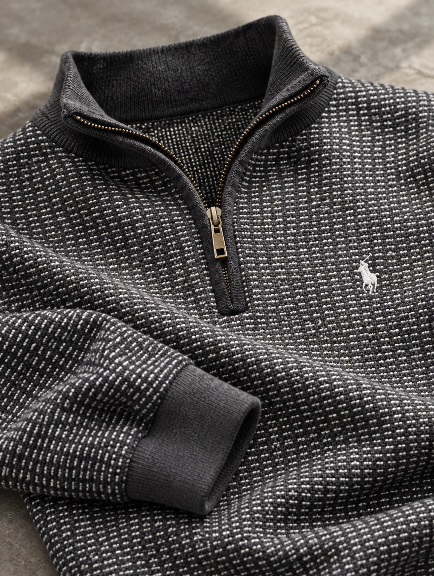 Men's Quarter-Zip Knit Sweater - Clearance Sale