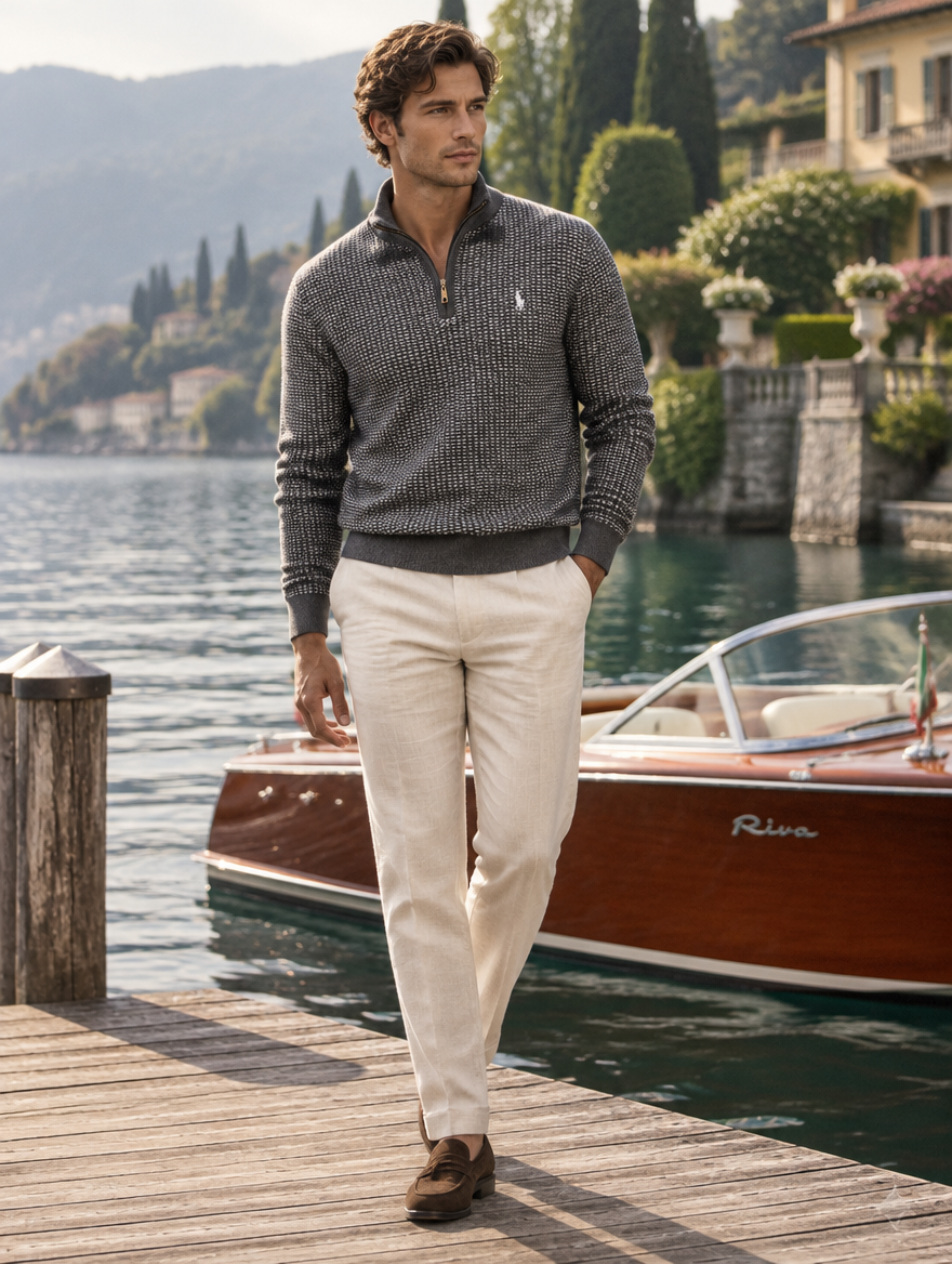 Men's Quarter-Zip Knit Sweater - Clearance Sale