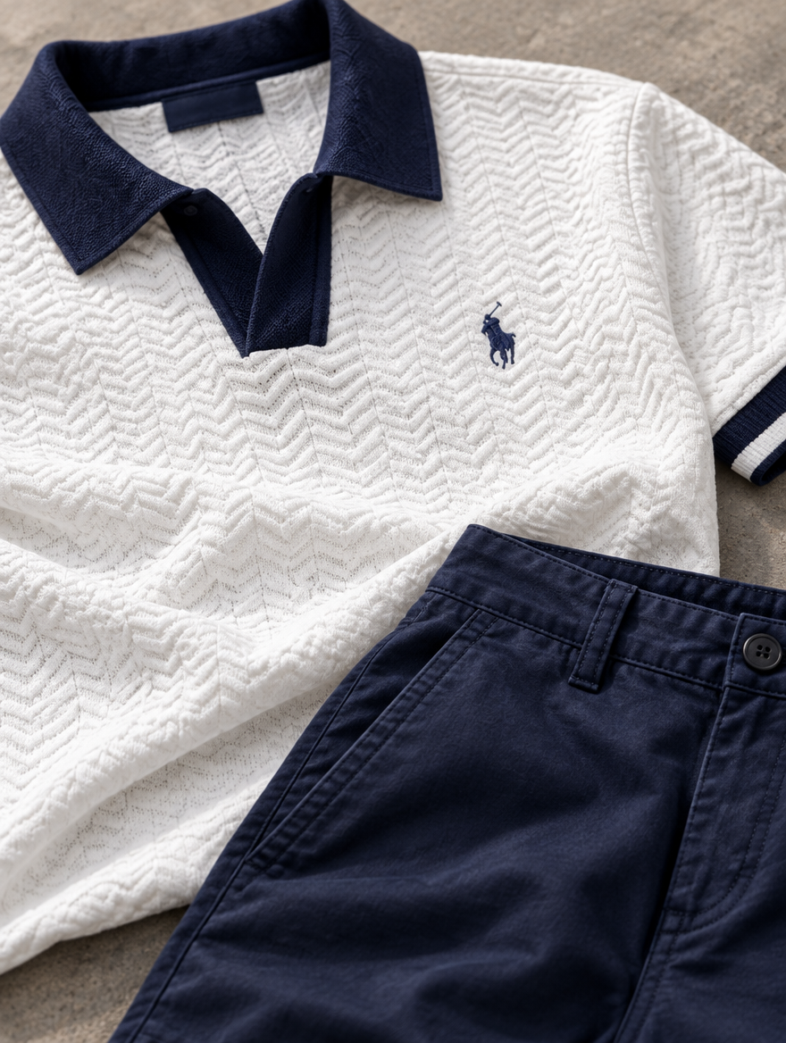 Men's Old Money Polo Shirt + Shorts Set
