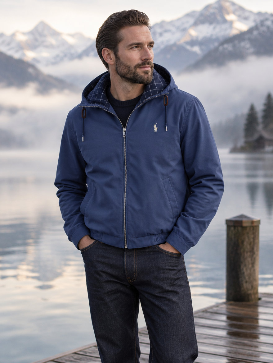 Men's Twill Hooded Jacket