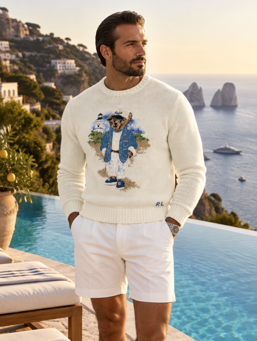 Men's Sweater | Blue Polo Bear