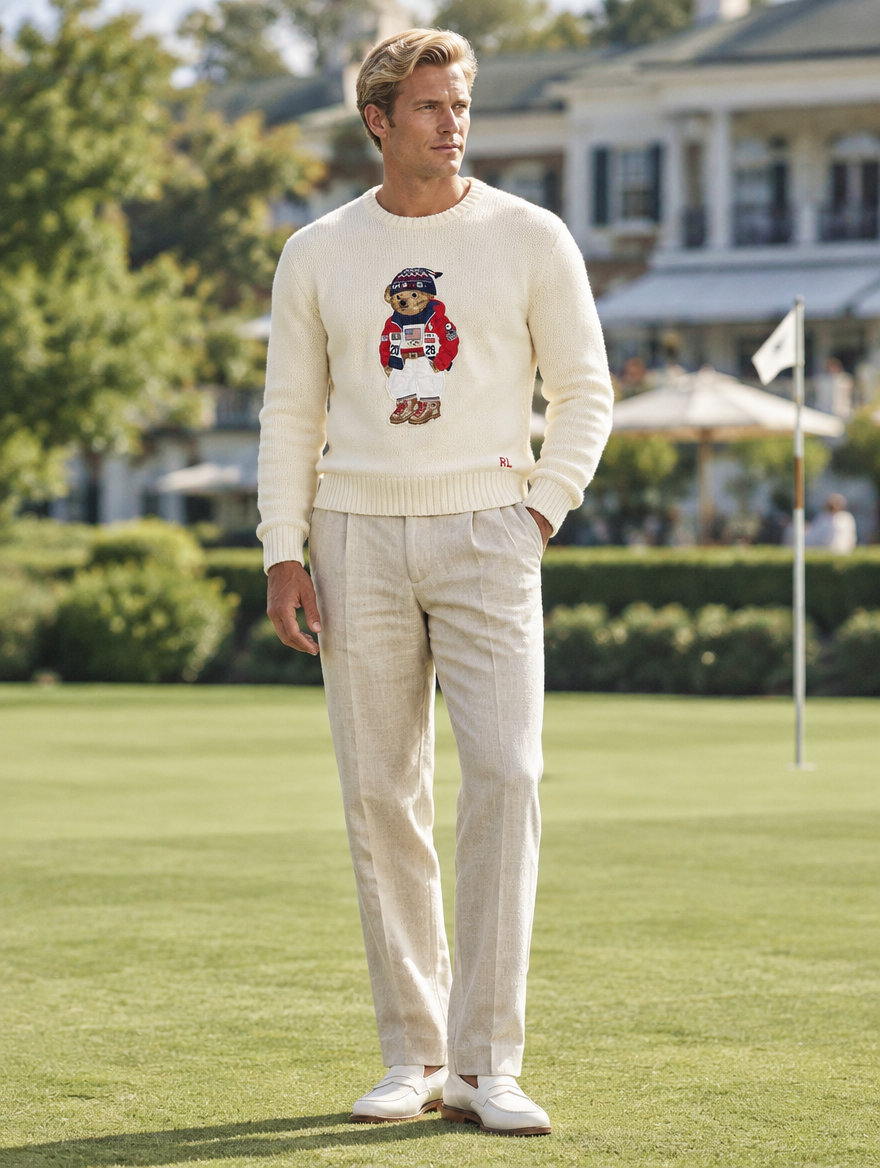 Men's Team USA Polo Bear Sweater