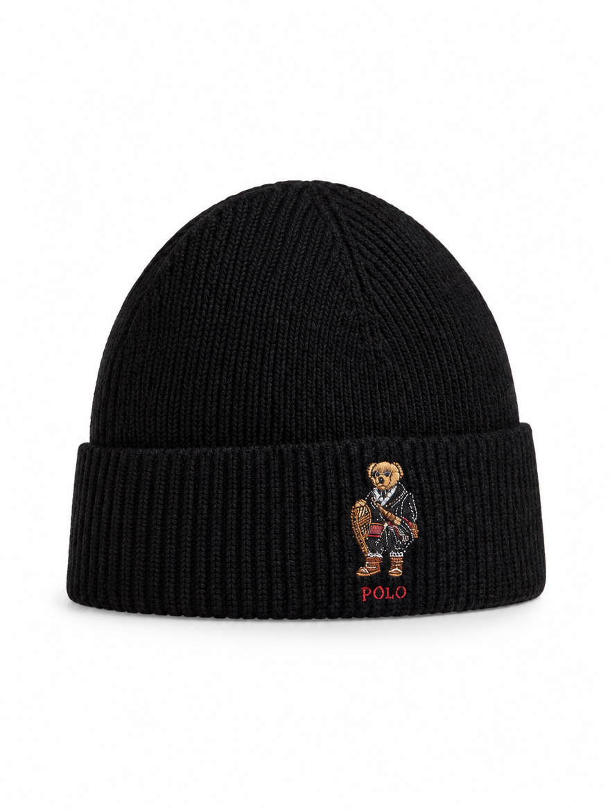 Men's Polo Bear Rib-Knit Beanie