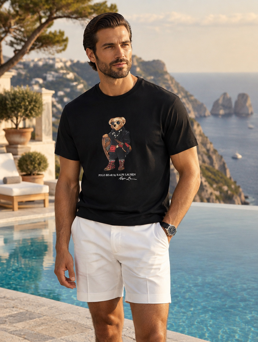 Men's Polo Bear Jersey T-Shirt Classic Fit