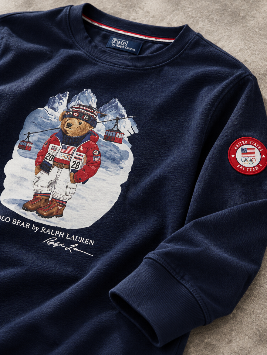 Men's Team USA Polo Bear Cotton T-Shirt