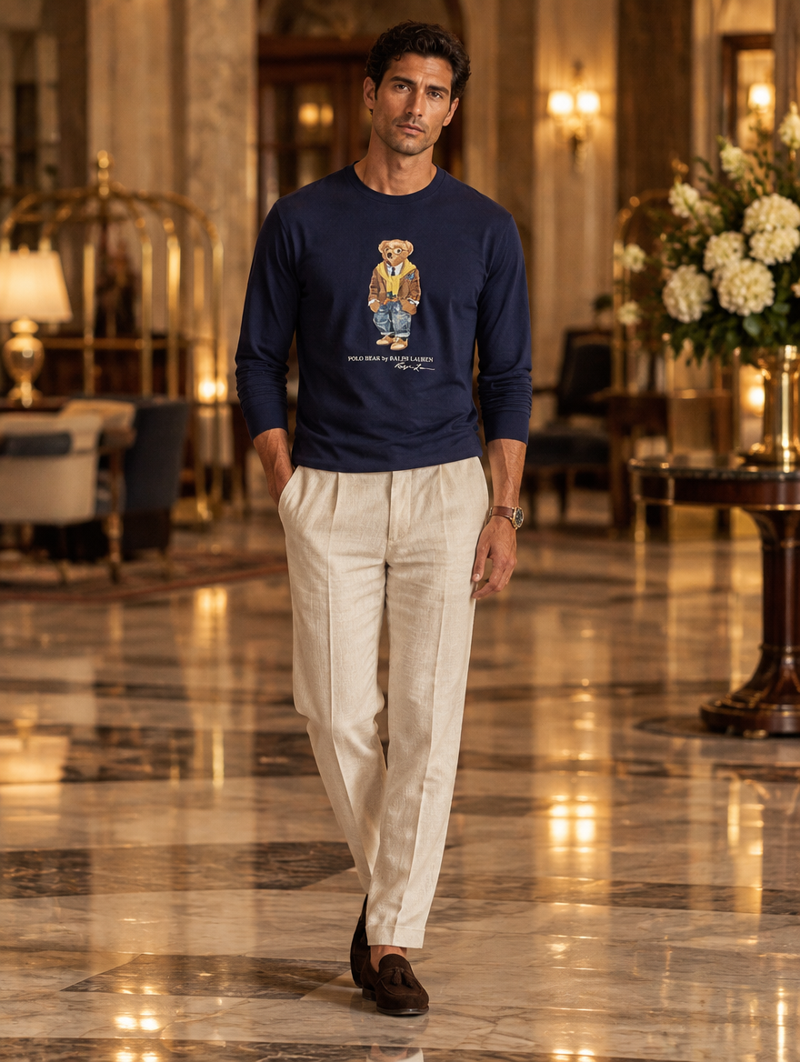 Men's Polo Bear Jersey T-Shirt Classic Fit