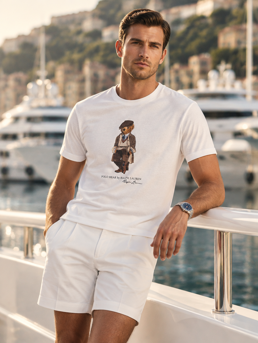 Men's Polo Bear Jersey T-Shirt Classic Fit