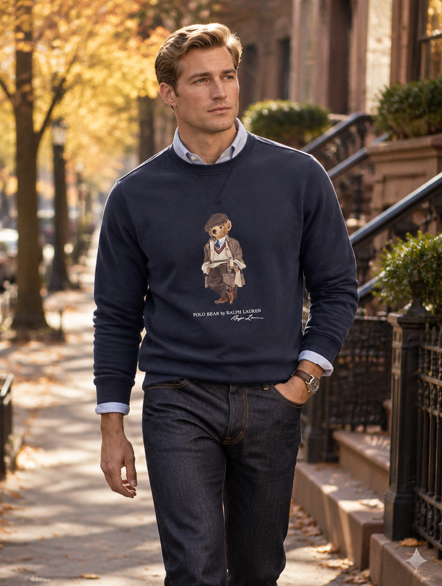Men's Polo Bear Fleece Sweatshirt