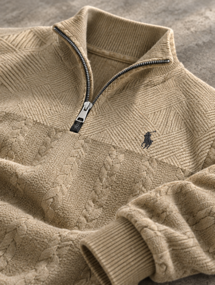 Men's Textured Half-Zip Knit Pullover - Clearance Sale