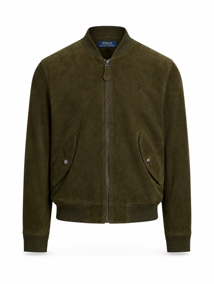 Men's Suede Bomber Jacket