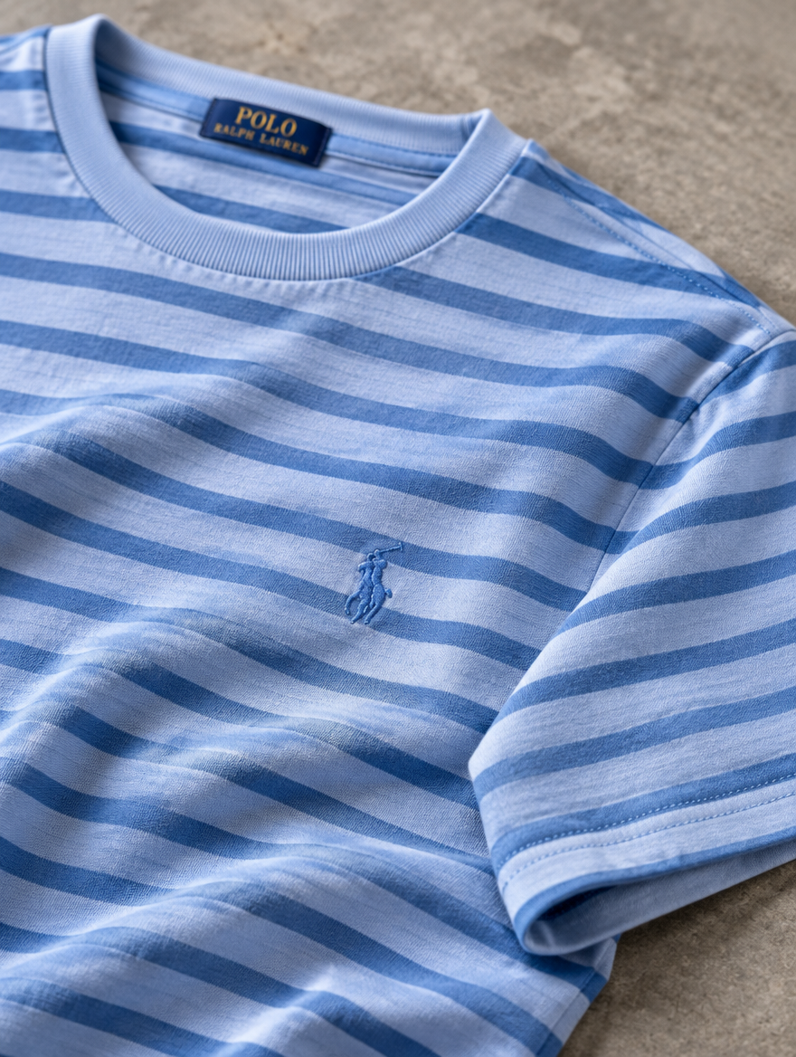 Men's Striped Jersey Crewneck T-Shirt