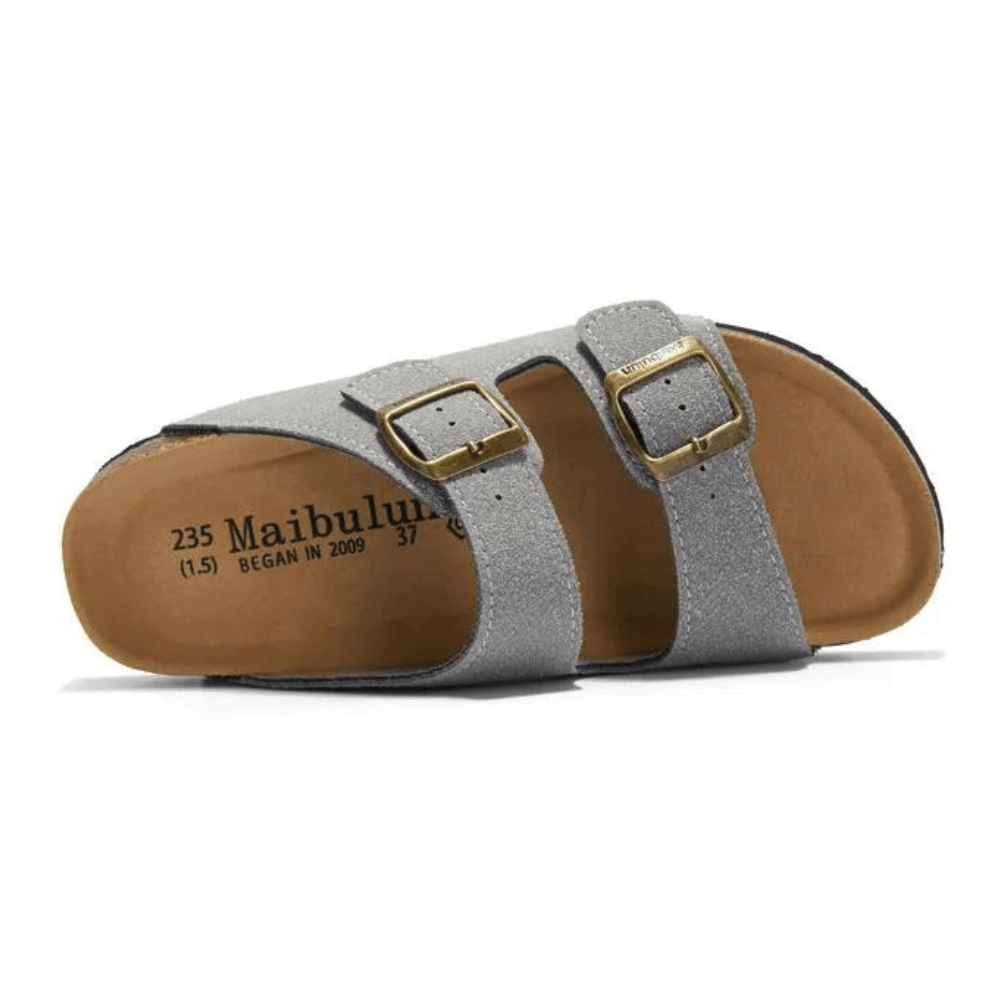 Capri Suede Sandal — Light Grey