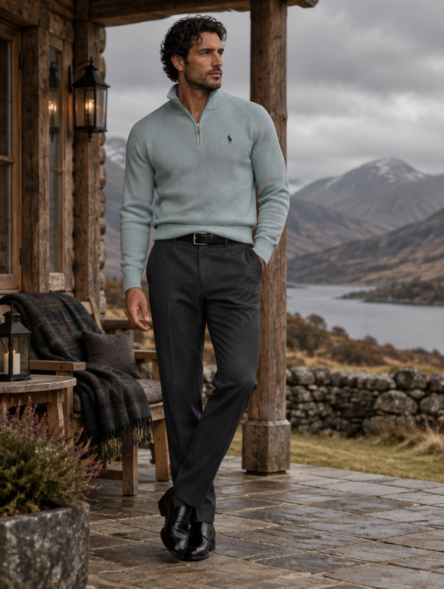 Men's Style & Comfort Premium – Half-Zip Jumper + FREE Classic Shirt