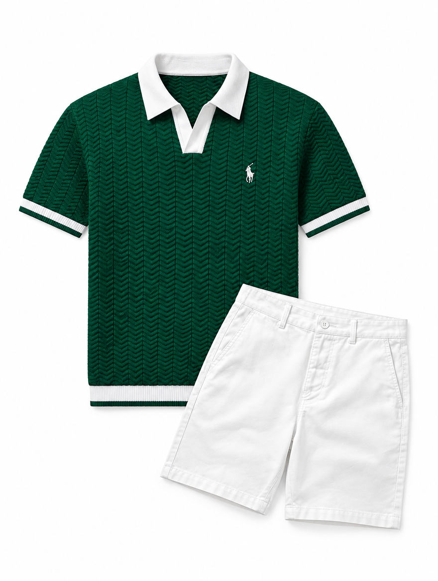 Men's Old Money Polo Shirt + Shorts Set
