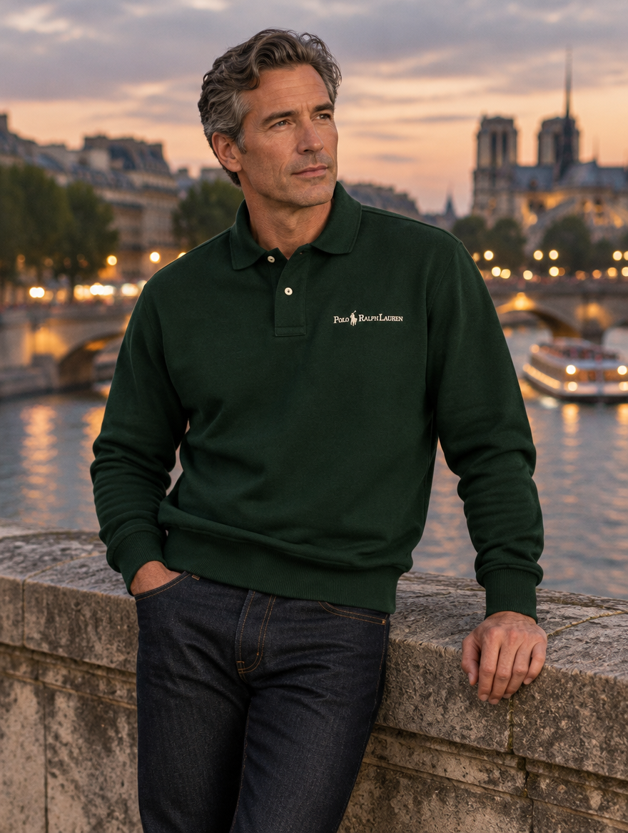 Men's Logo Collared Sweatshirt