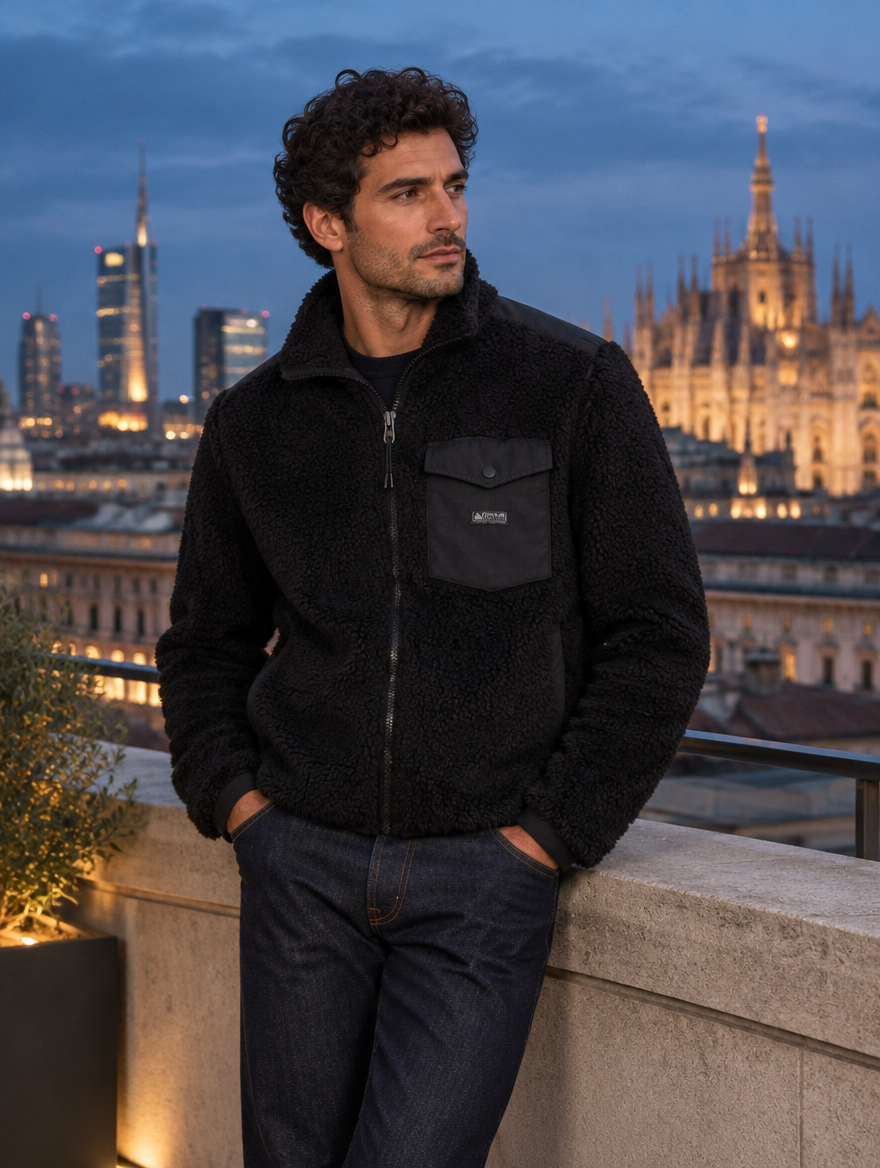 Men's Curly Pile Fleece Jacket