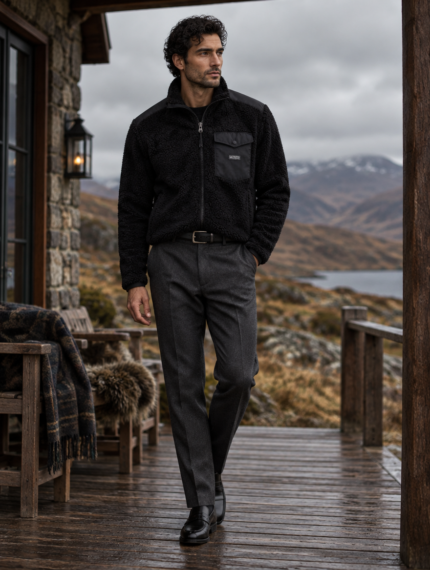 Men's Curly Pile Fleece Jacket