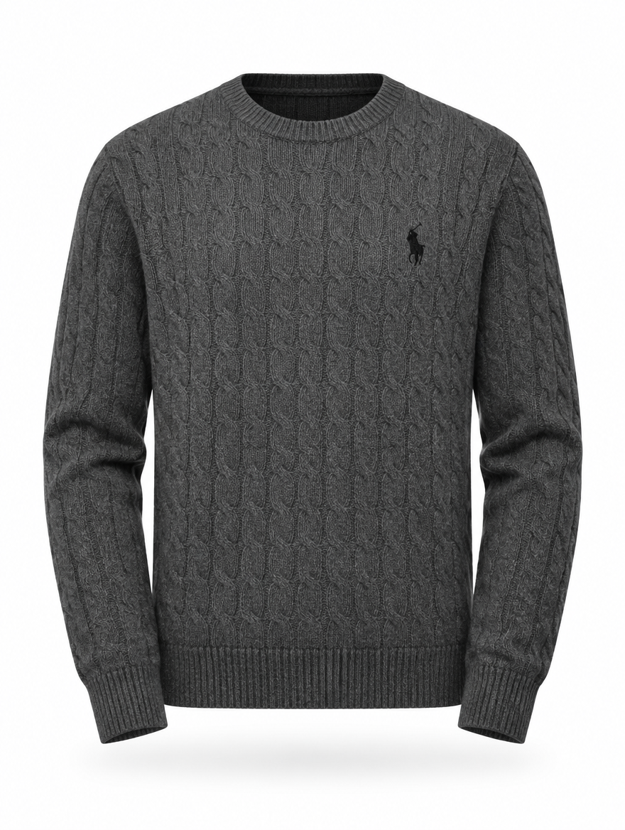 Men's Cable-Knit Wool Knit Sweater