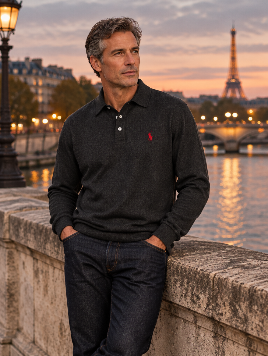Men's Cable-Knit Wool Knit Sweater