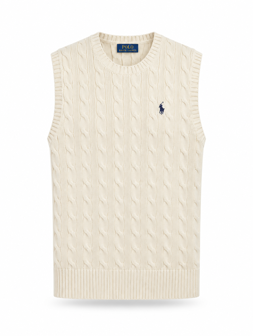 Men's Cable-Knit Cotton Sweater Vest