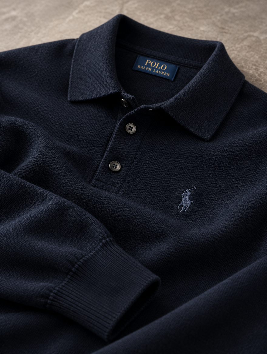 Men's Wool Polo-Collar Jumper