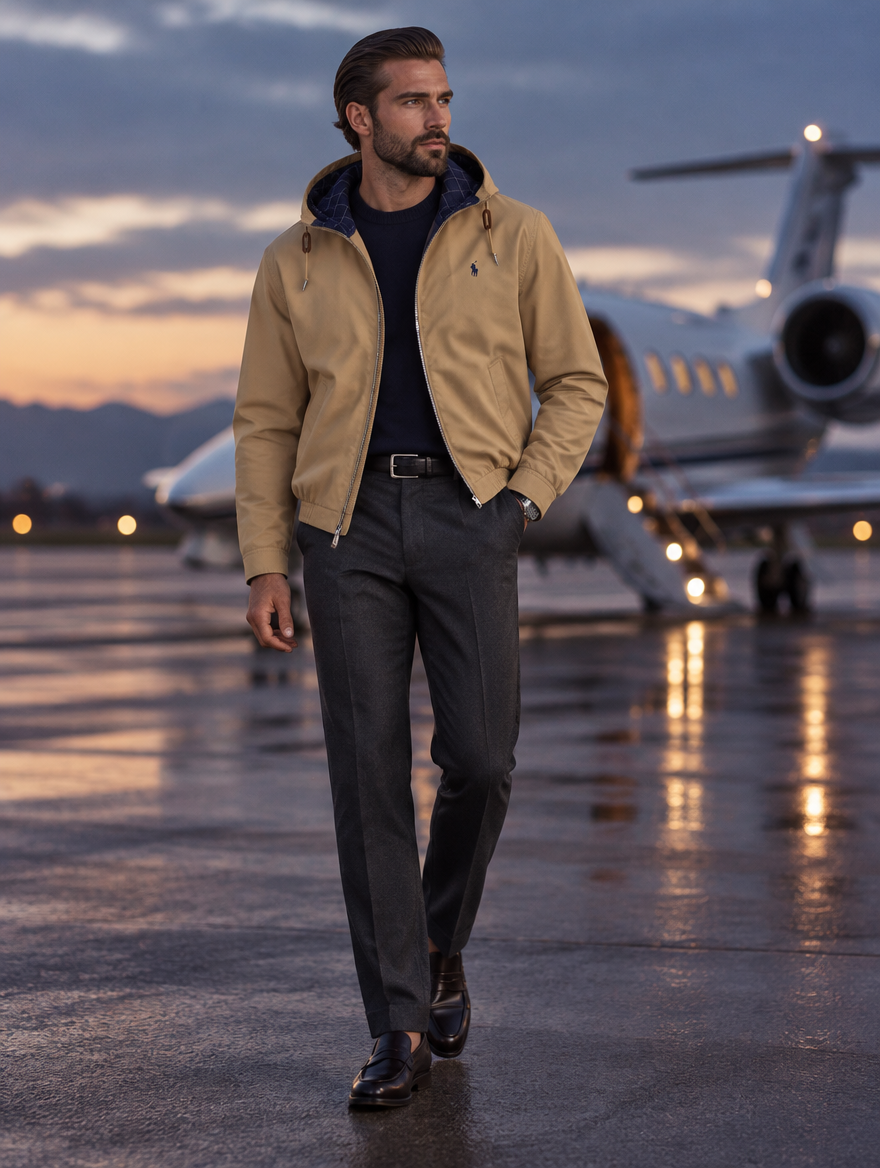 Men's Twill Hooded Jacket