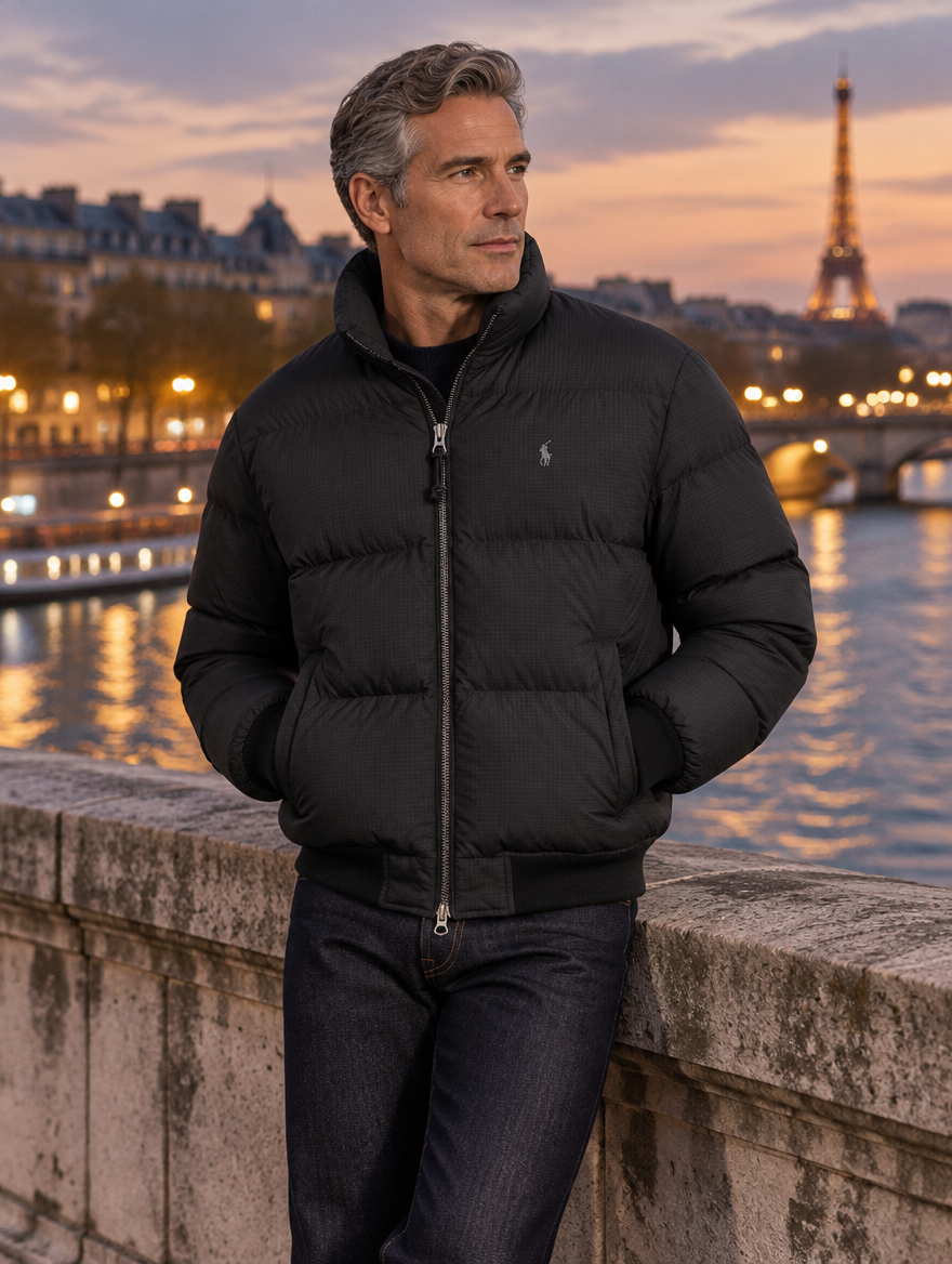 Men's Textured Ripstop Down Jacket
