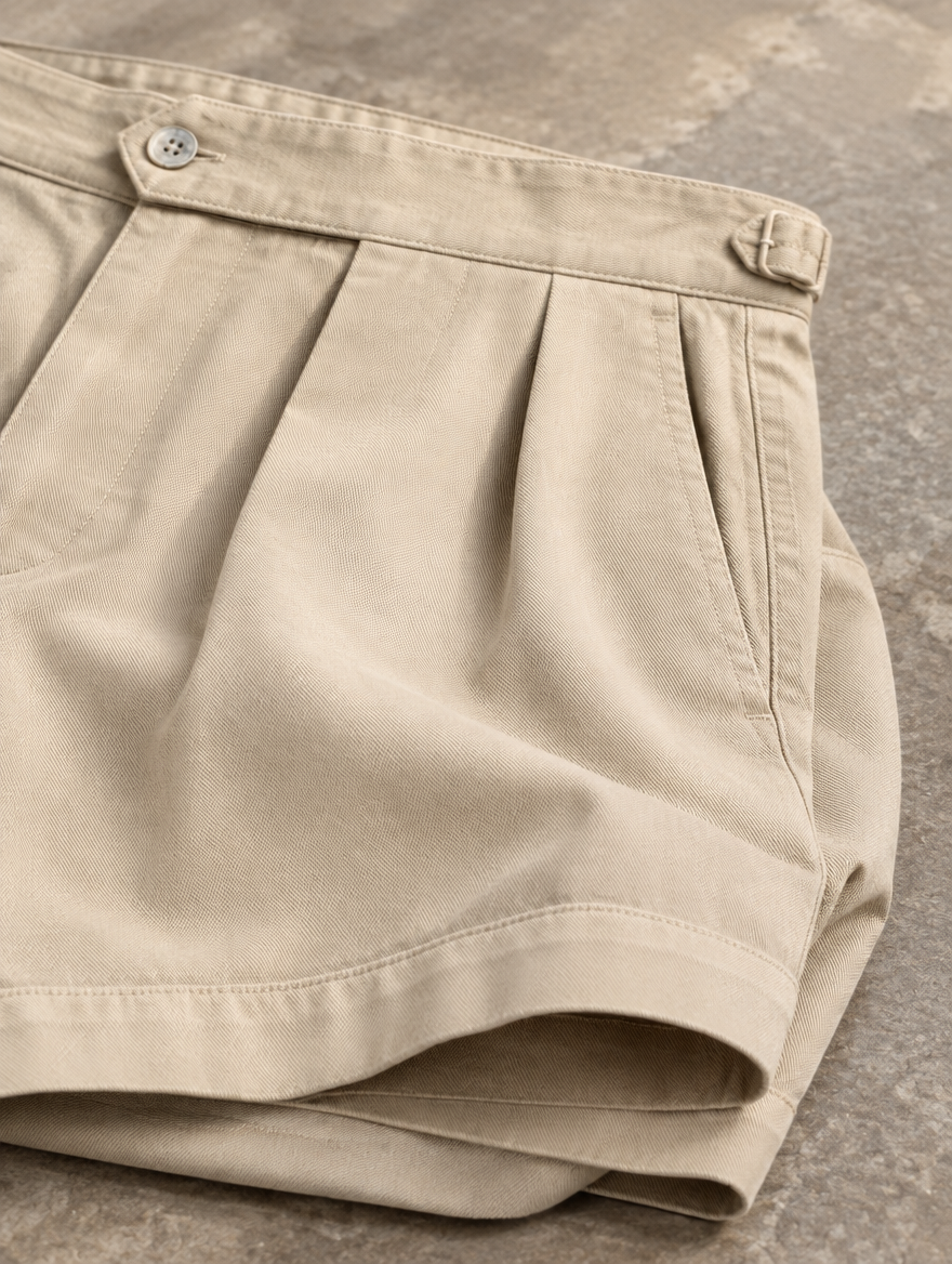 Men's Relaxed Fit Pleated Twill Short