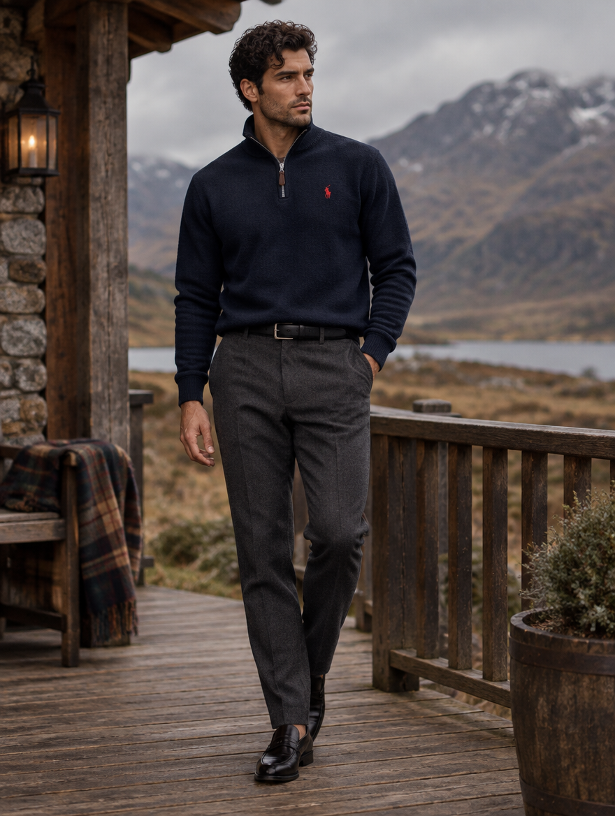 Men's Prestige Cable-Knit Wool Knit Sweater