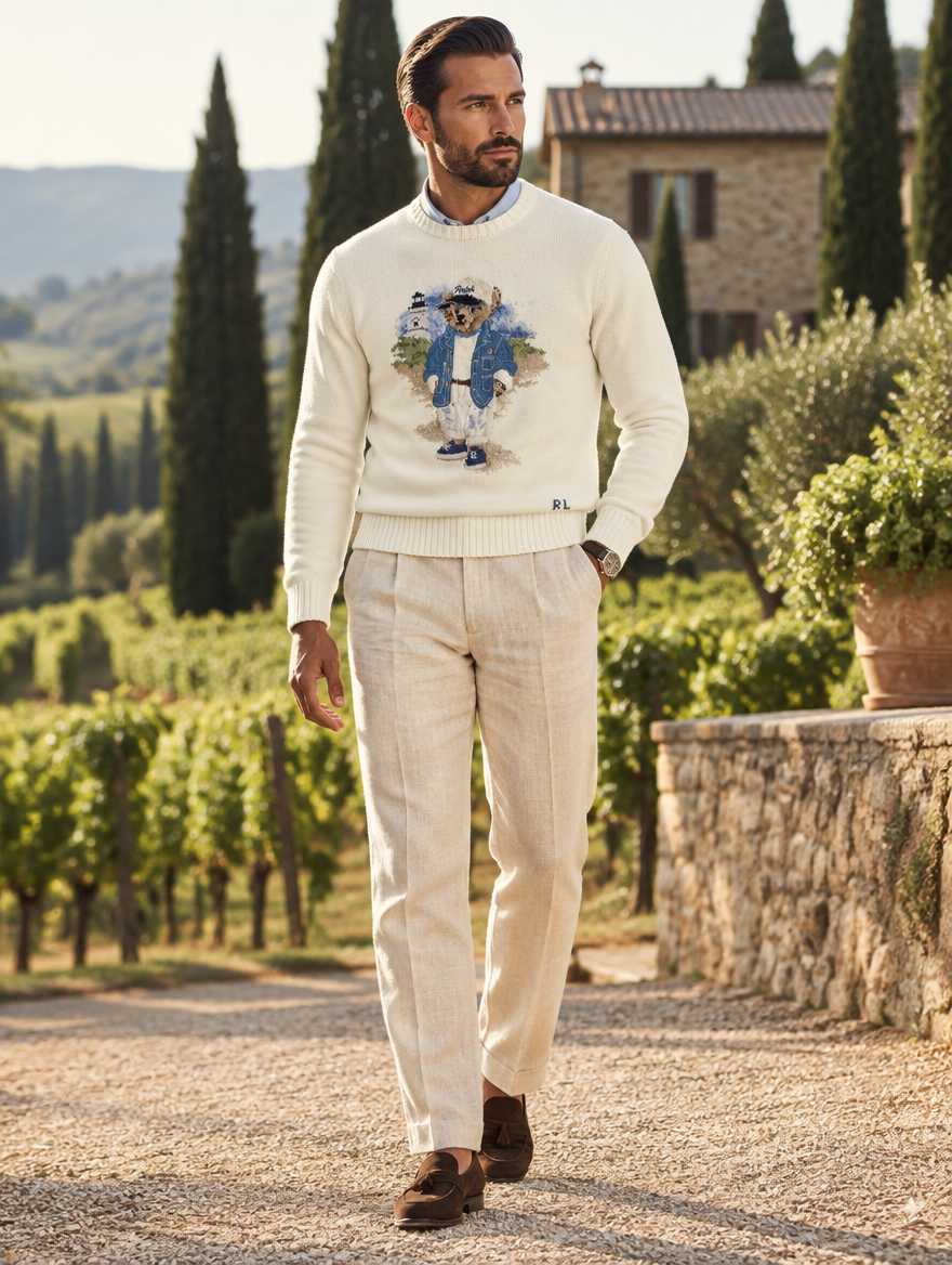 Men's Sweater | Blue Polo Bear