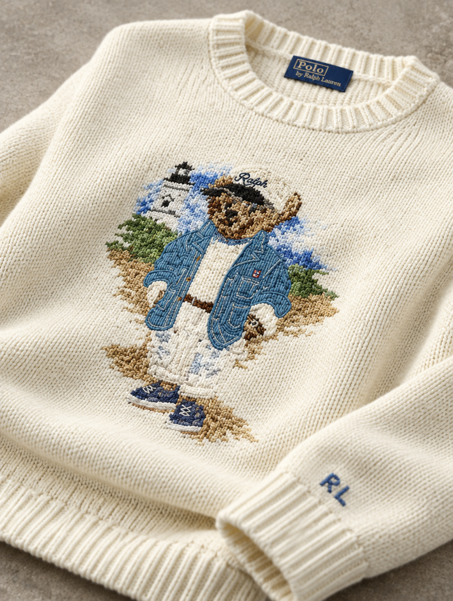 Men's Sweater | Blue Polo Bear