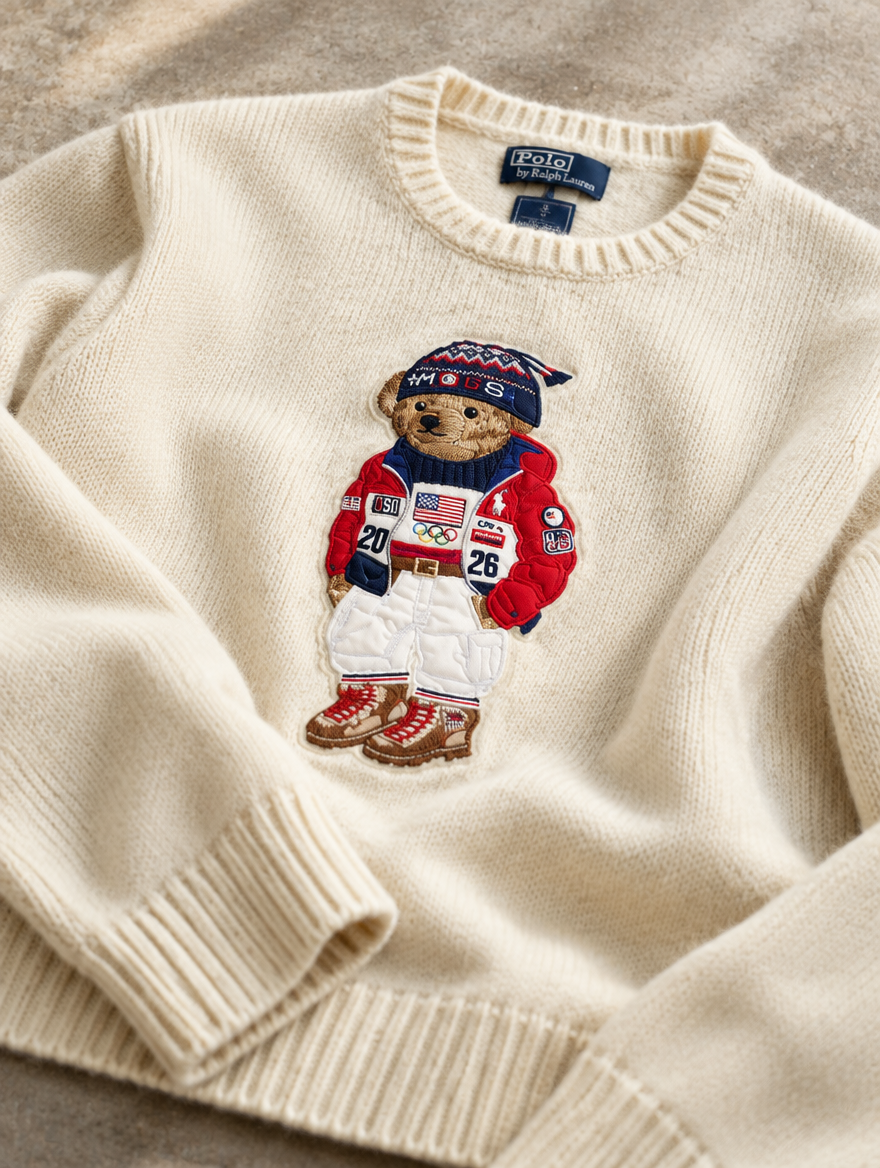 Men's Team USA Polo Bear Sweater