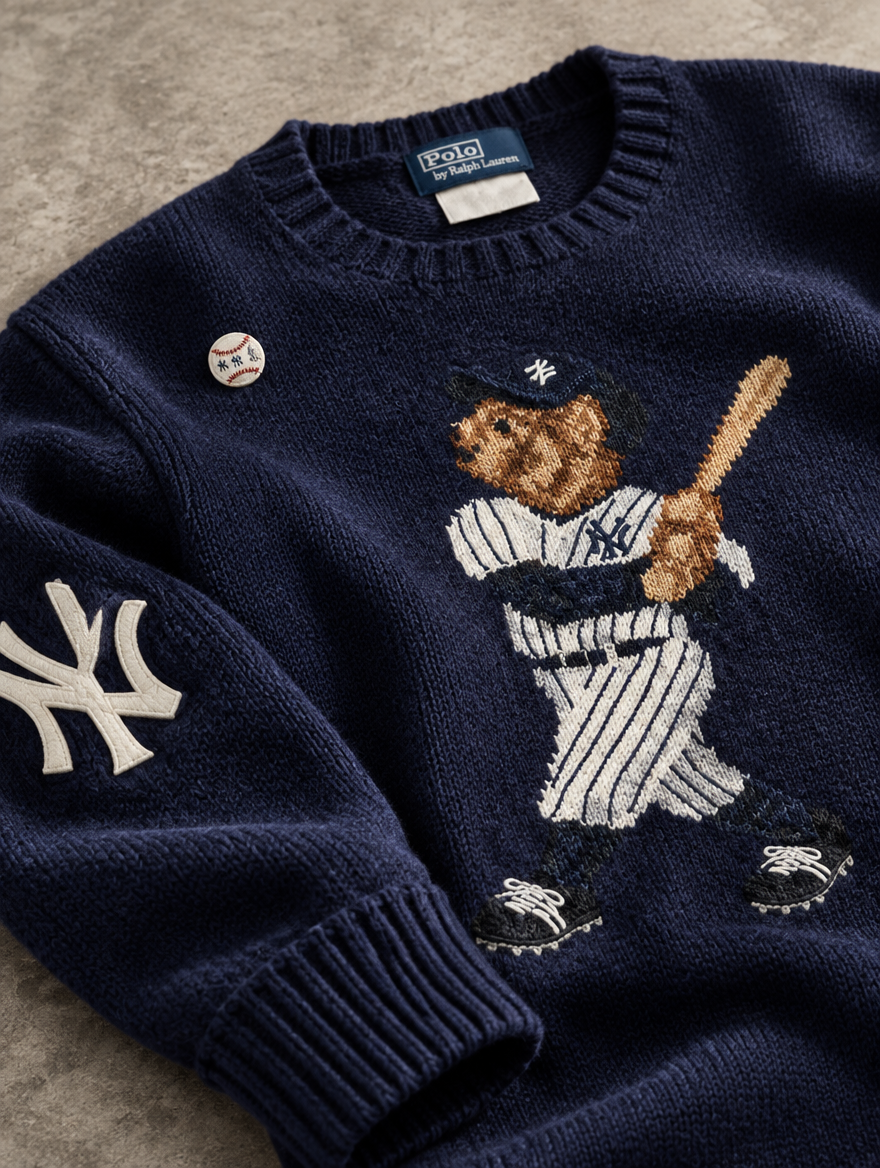 Men's Polo Bear Yankees Sweater