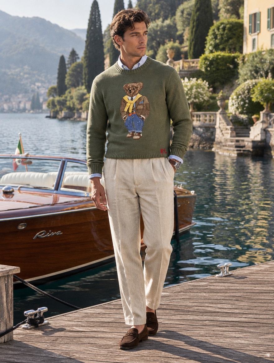 Men's Polo Bear Sweater