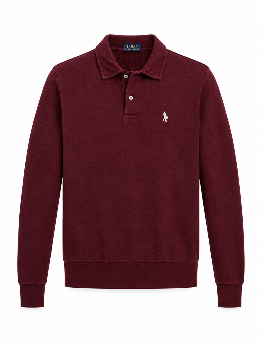 Men's Loopback Fleece Collared Sweatshirt