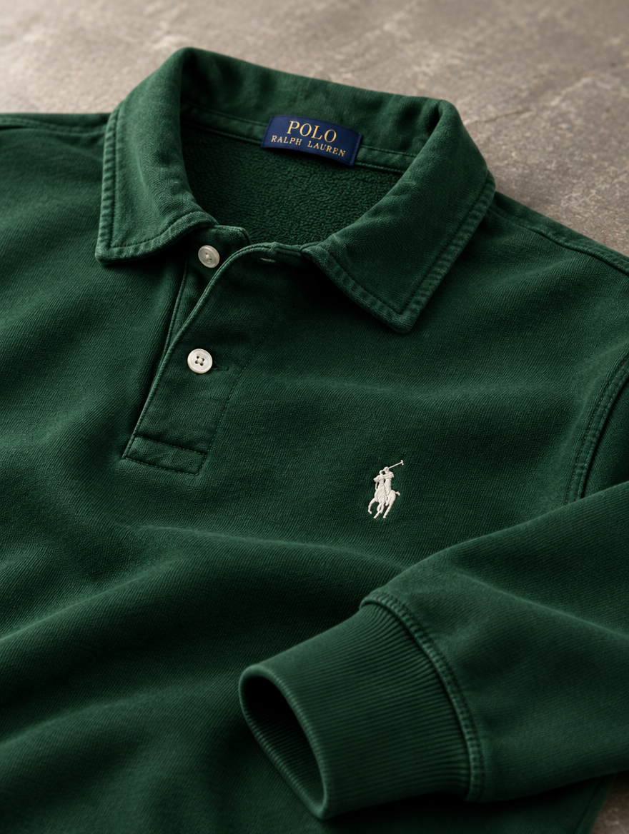 Men's Loopback Fleece Collared Sweatshirt