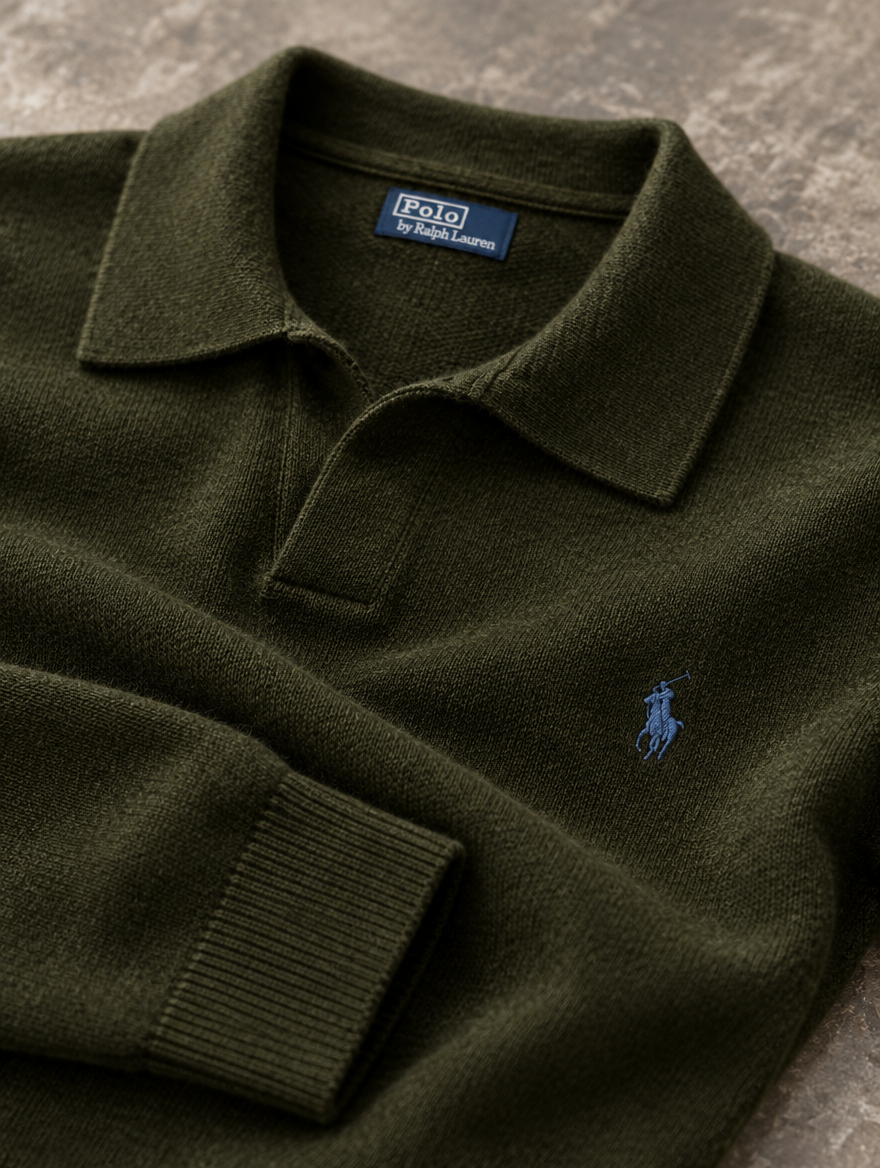 Men's Wool Johnny-Collar Sweater