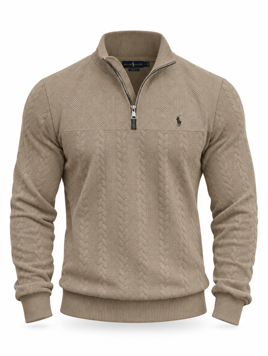 Men's Textured Half-Zip Knit Pullover - Clearance Sale