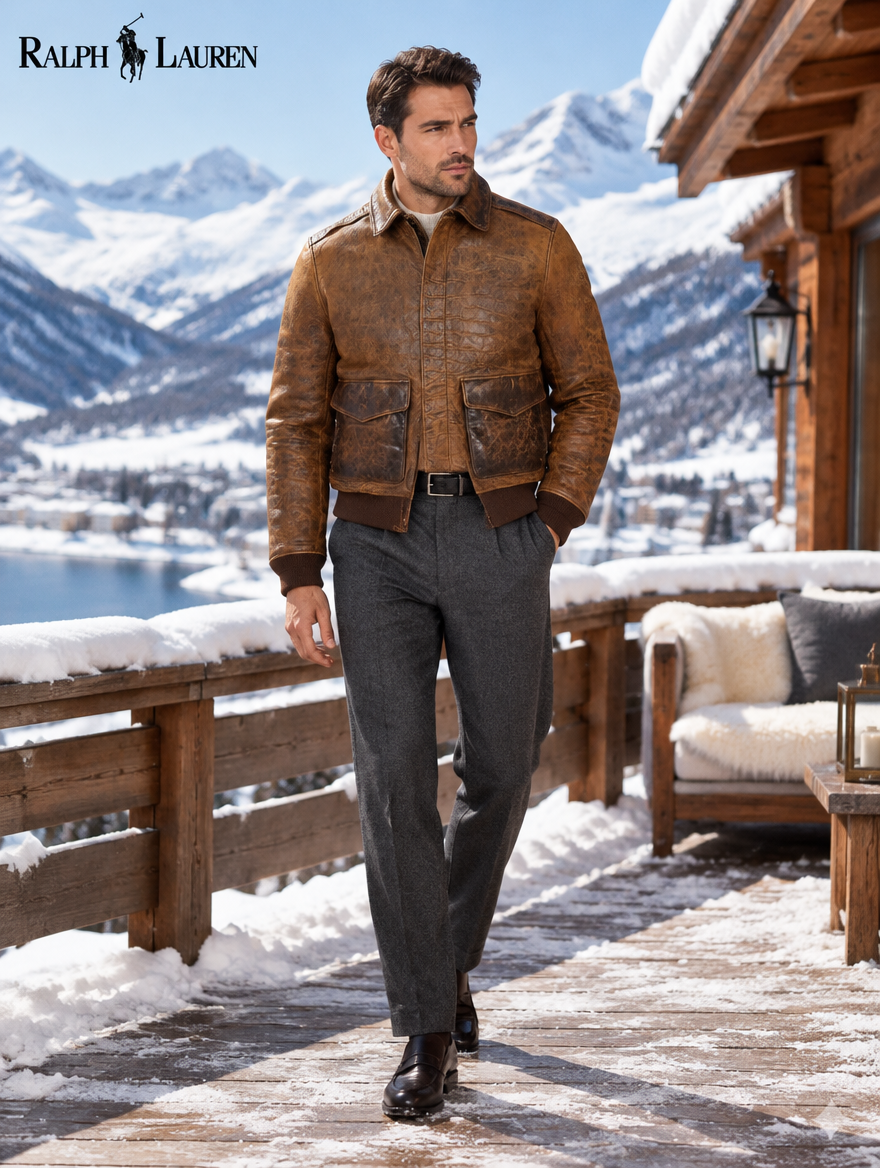 Men's Leather Flight Jacket