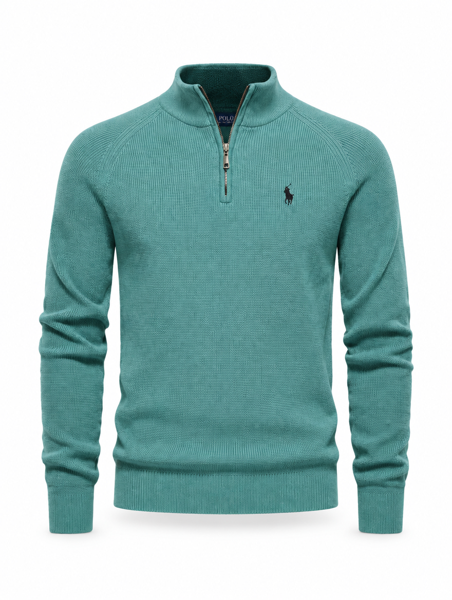 Men's Zip Cable-Knit Wool Knit Sweater