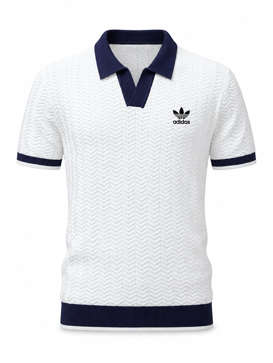 Men's Retro Knit Polo Shirt