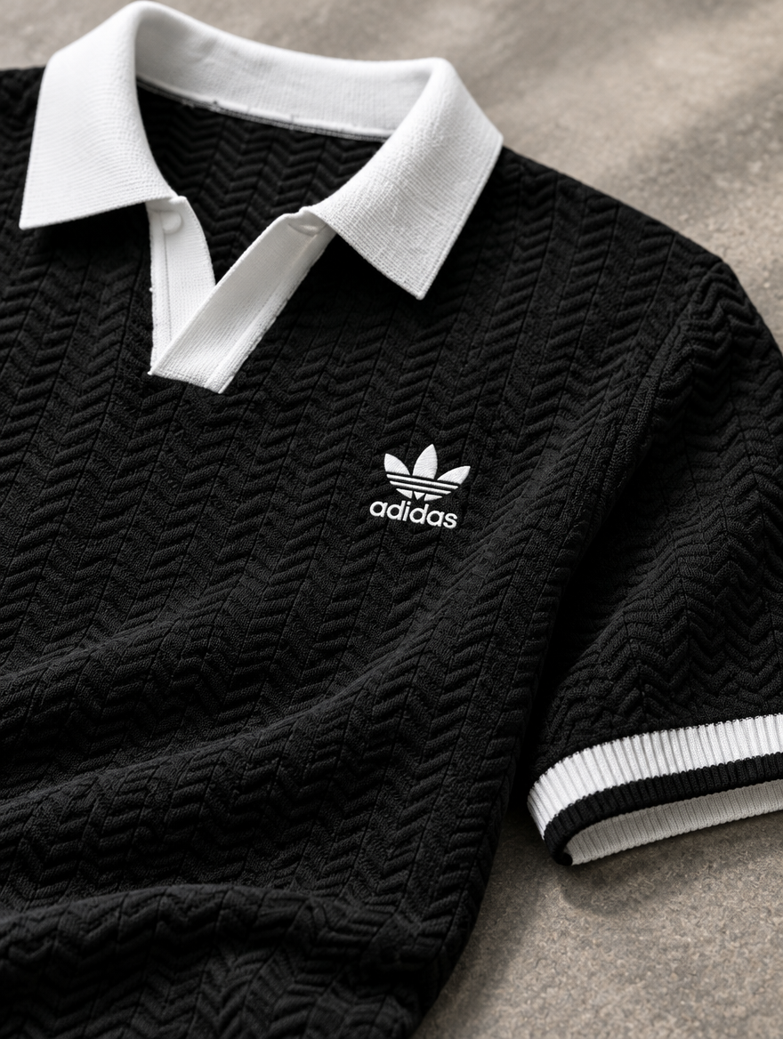 Men's Retro Knit Polo Shirt