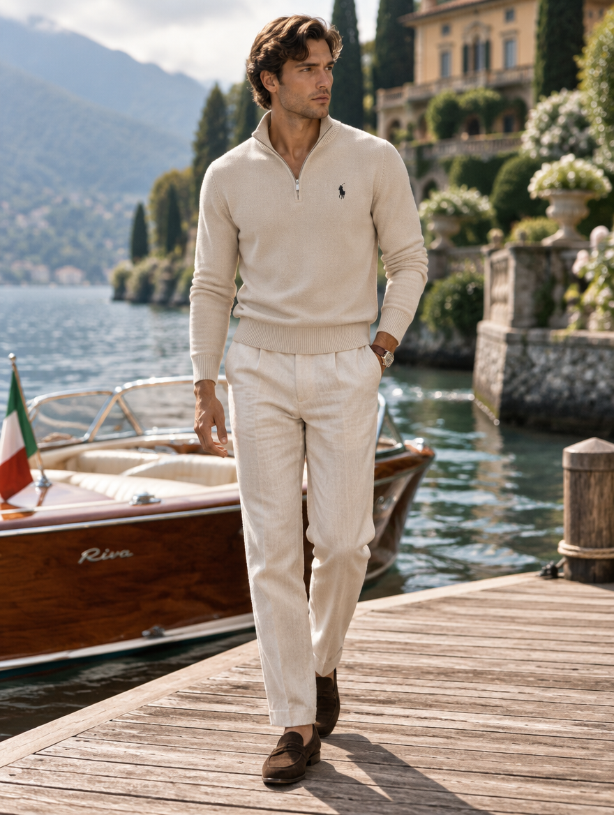 Men's Premium Half-Zip Knit Sweater - Clearance Sale