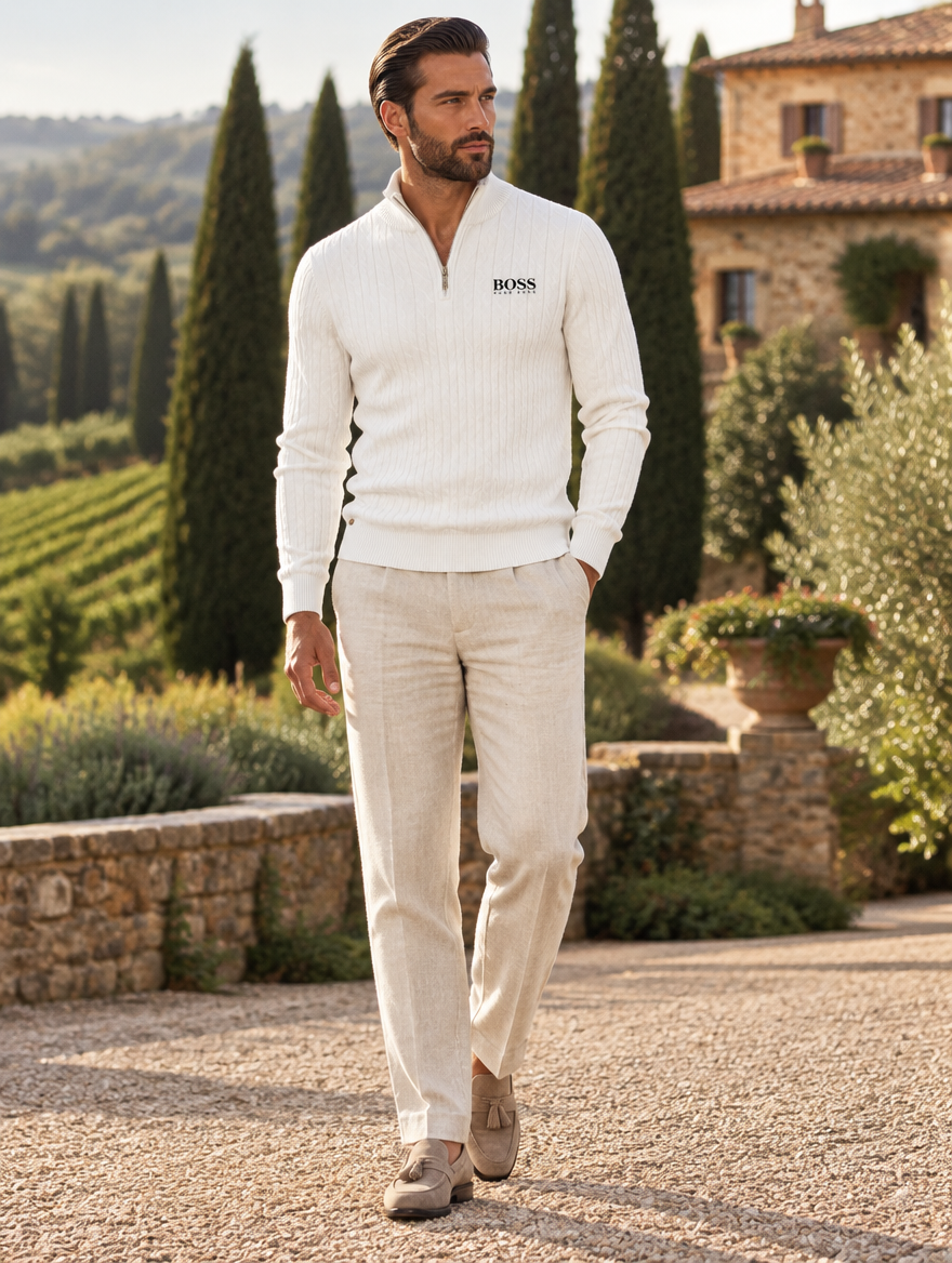 Men's ™ PREMIUM RIBBED QUARTER-ZIP SWEATER