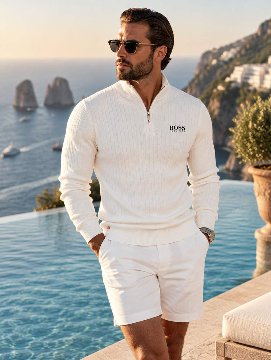 Men's ™ PREMIUM RIBBED QUARTER-ZIP SWEATER